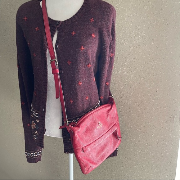 Kate Spade Red Starla Grant Park Pebble Leather Crossbody Purse - Picture 3 of 14